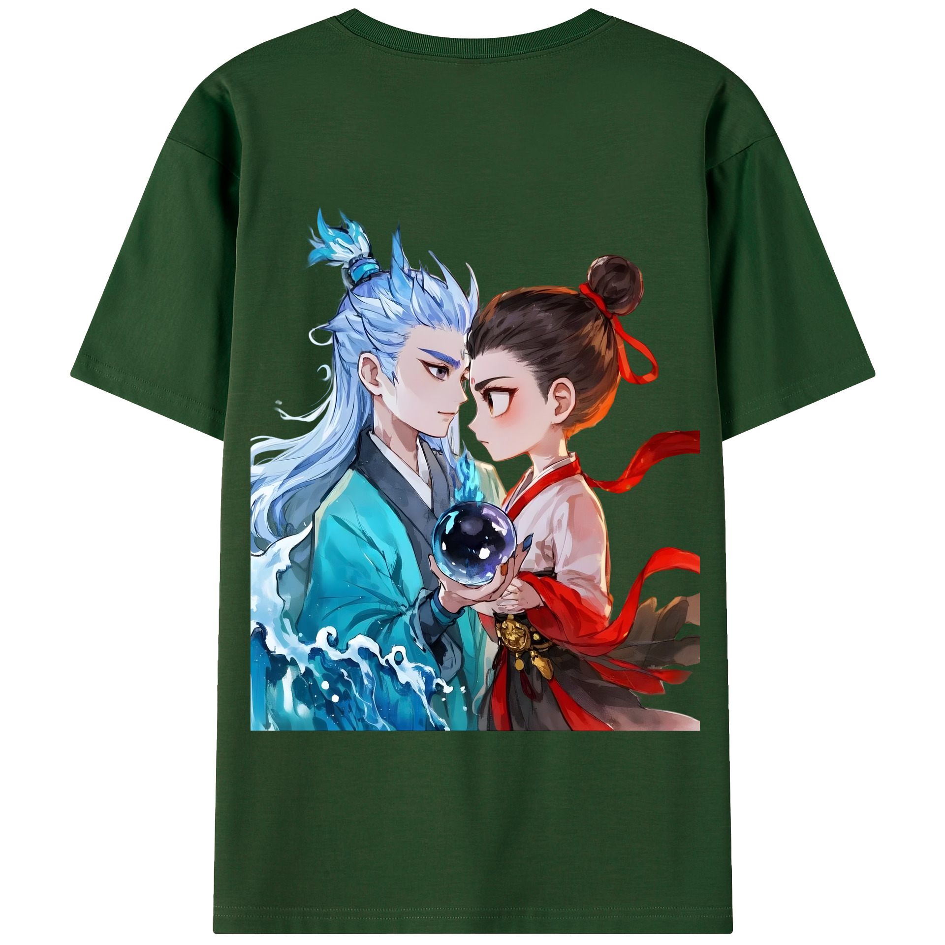 （画像用） Ne Zha 2 ナタ 魔童の大暴れ 綿100％半袖Tシャツ（背面プリント）